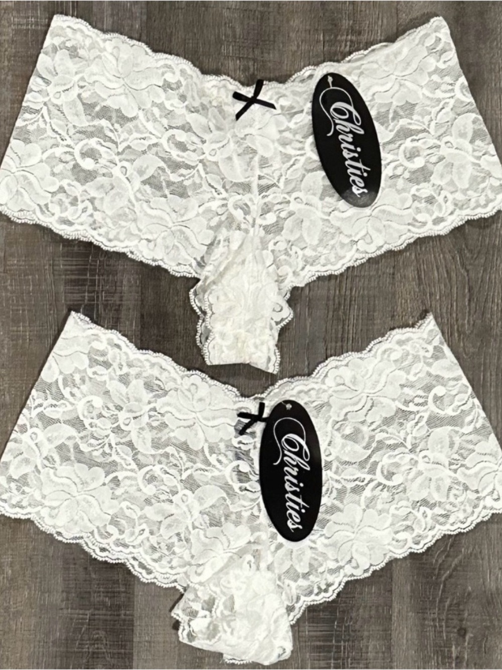 New Set of 2 Women’s Size 5 White Lace Cheeky Hipster Panties Underwear